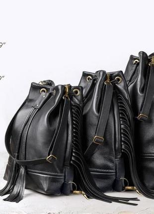 Женская черная кожаная сумка бочонок через плечо10 фото