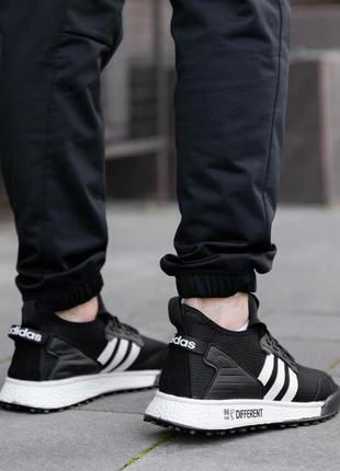 Мужские кроссовки adidas different black white8 фото