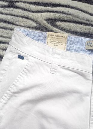 Брендові білі нові чоловічі котонові штани брюки cotton & silk, 34 розмір.7 фото