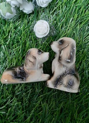 Статуэтки собачки щенки фигурки собаки гдр фарфоровые покрыты эмалью6 фото