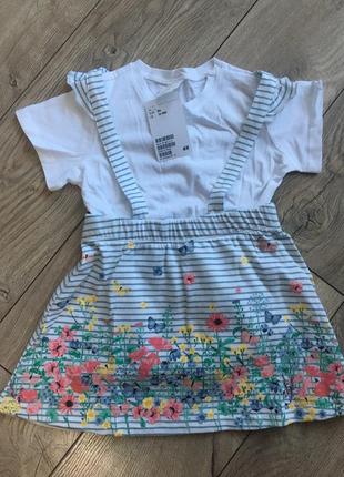 H&m милое нежное платье комплект 86 р
