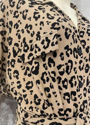 Батал! актуальное платье под пояс в леопардовый принт!!!4 фото