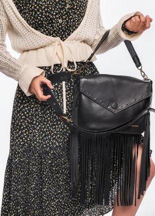 Женская сумка мессенджер кросс боди с широким ремешком4 фото