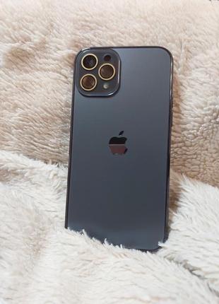 Чехол стеклянный на айфон iphone 11 pro