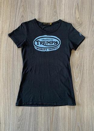 Женская байкерская хлопковая футболка с принтом triumph