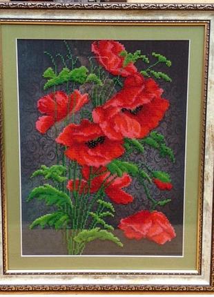 Картина ручной работы вышита чешским бисером