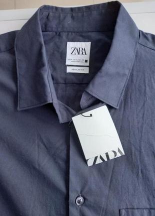 Мужская рубашка zara 100%котон3 фото