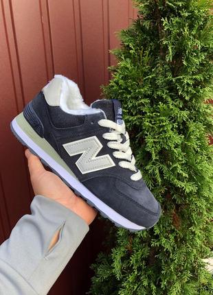 New balance 574 на меху 🍏 зимние женские кроссовки