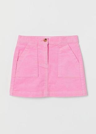 Вельветовая юбка розовая 7/8 лет от hm1 фото
