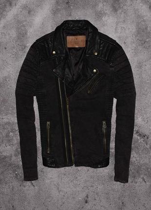 Goosecraft leather biker jacket (мужская кожаная куртка косуха diesel1 фото