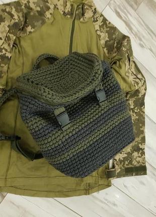Чоловічий рюкзак кольору хакі, плетений чоловічий рюкзак, подарунок чоловікові, одеса, київ4 фото