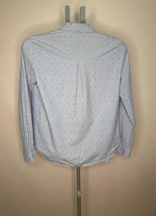 Блуза рубашка zara с якорями нежная голубая9 фото