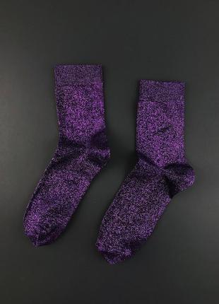 Носки женские блестящие sox люрекс  violet dust