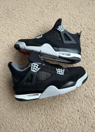 Чоловічі кросівки nike air jordan 4 retro se black canvas premium7 фото