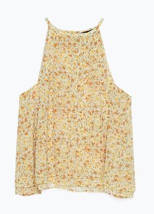 Брендовая шифоновая майка топ zara турция цветы этикетка