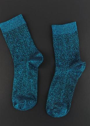 Женские люрекс носки sox цвета морской волны blue dust