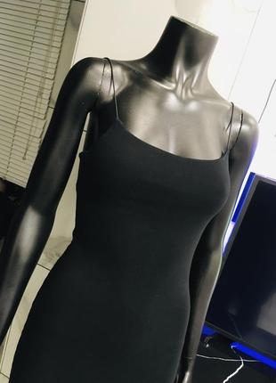 Черное облегающее платье на бретелях zara м5 фото