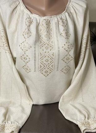 Низинка. стильна жіноча вишиванка на сірому льоні ручної роботи. ж-23284 фото