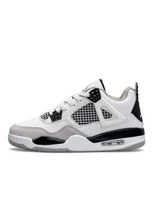 Женские кроссовки nike air jordan retro 4 fleece termo white light gray w4 фото