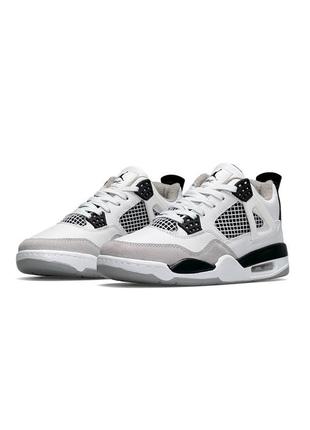 Женские кроссовки nike air jordan retro 4 fleece termo white light gray w2 фото