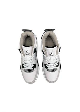 Женские кроссовки nike air jordan retro 4 fleece termo white light gray w3 фото