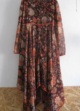 Hippie shake платье цветочное полупрозрачное вискоза размер 182 фото