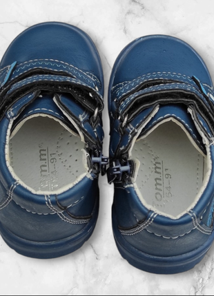 Синие деми ботинки, кеды  кроссовки весна, осень змейка, липучки для мальчика новые уценка8 фото