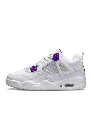 Женские кроссовки nike air jordan retro 4 fleece termo white purple w3 фото