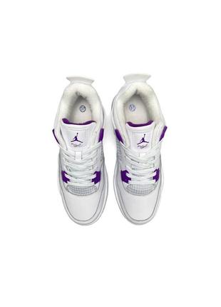 Женские кроссовки nike air jordan retro 4 fleece termo white purple w2 фото