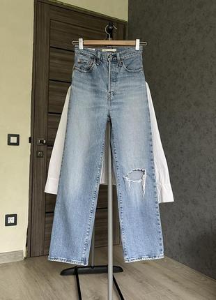 Джинси levi’s ribcage straight 24*27 прямі