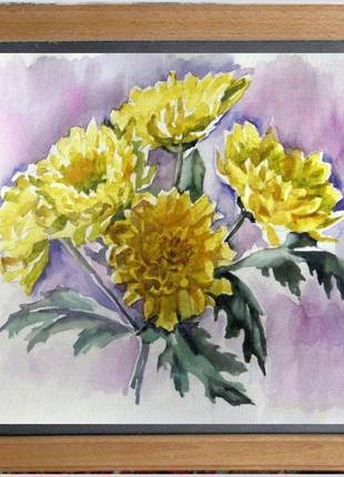 Картина "жовті хризантеми"