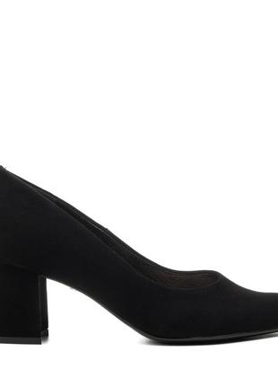 Туфли женские черные замшевые на каблуке 1205тп2 фото