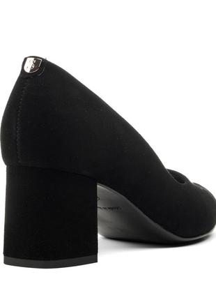 Туфлі жіночі чорні замшеві на каблуці 1205тп4 фото