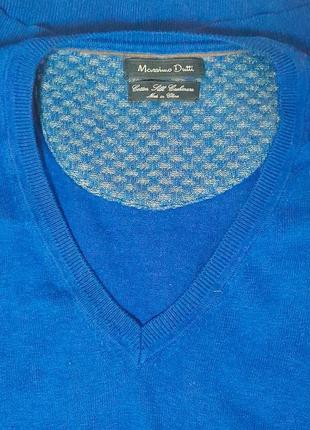 Модный хлопковый пуловер синего цвета с добавлением шелка и кашемира massimo dutti7 фото