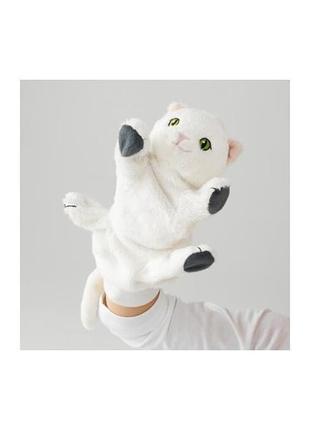 Іграшка на руку, ляльковий театр, біла кішка ikea1 фото
