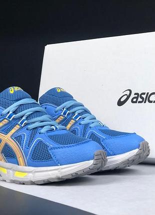 Женские кроссовки asics gel kahana 8 синие с желтым