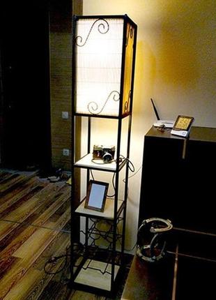 Комнатный стеллаж с подсветкой в стиле "лофт"1 фото