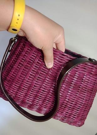 Spicy plum* плетена сумка відкрита з кишенею1 фото