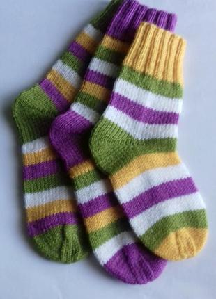 Детские вязанные носки, от 1 года до 10 лет, 49% шерсть, 51% акрил