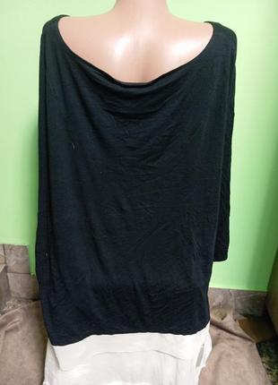 Блуза женская черно-белая большой размер3 фото