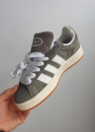 Стильные (женские) кроссовки adidas campus 00s •grey white• kross арт #3314 фото