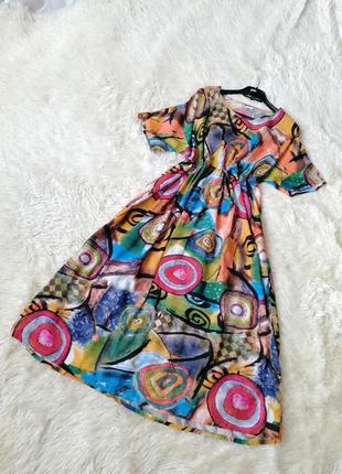 Легке літня сукня з натуральної невагомої бавовняної тканини мідіплаття з натуральної невагомої баво4 фото