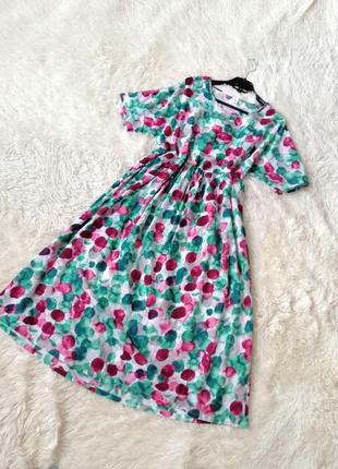 Легке літня сукня з натуральної невагомої бавовняної тканини мідіплаття з натуральної невагомої баво1 фото