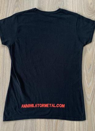 Женская хлопковая футболка с мерч принтом гутра annihilator треш металл3 фото