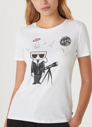 Жіноча біла футболка karl lagerfeld оригінал