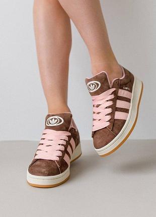 Жіночі кросівки adidas campus prm brown pink
