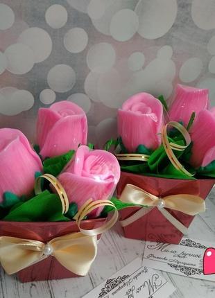 Букет роз  в коробке мыло ко дню святого валентина2 фото