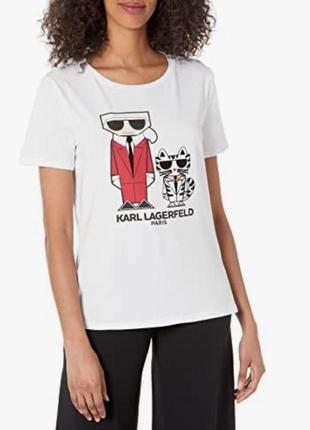 Женская белая футболка karl lagerfeld оригинал1 фото