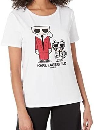 Женская белая футболка karl lagerfeld оригинал3 фото