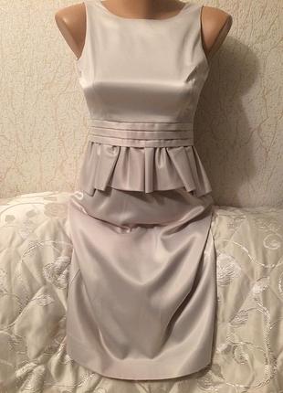 Вечірнє святкове плаття айворі до колін5 фото